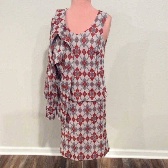 Vintage 70s 3 piece Power Suit dagger collar Mini - Picture 10 of 14